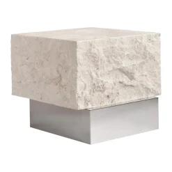 Mesa auxiliar Temple low 42x40 cm, Chrome-limestone*101 Copenhagen Best