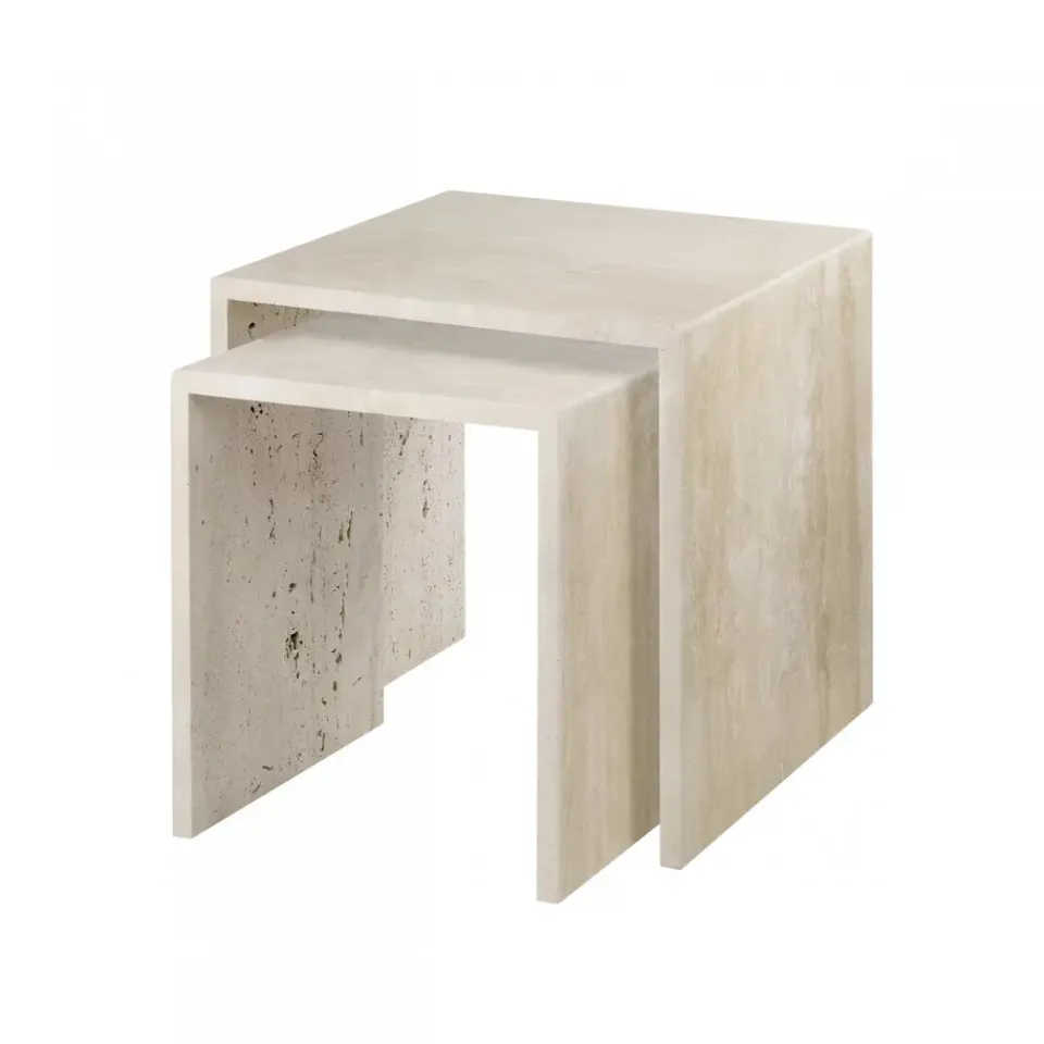 Mesa auxiliar Varu 2 piezas, Travertine*Blomus