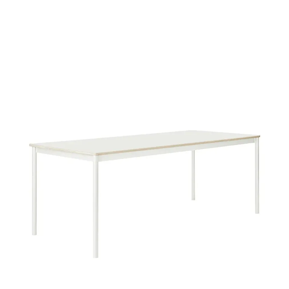 Mesa Base, White, borde de madera contrachapada, 190x85cm*Muuto