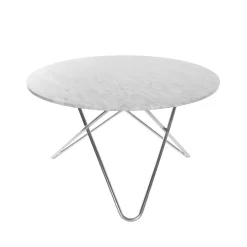 Mesa Big O Table, Mármol carrara, base inoxidable*OX Denmarq Discount