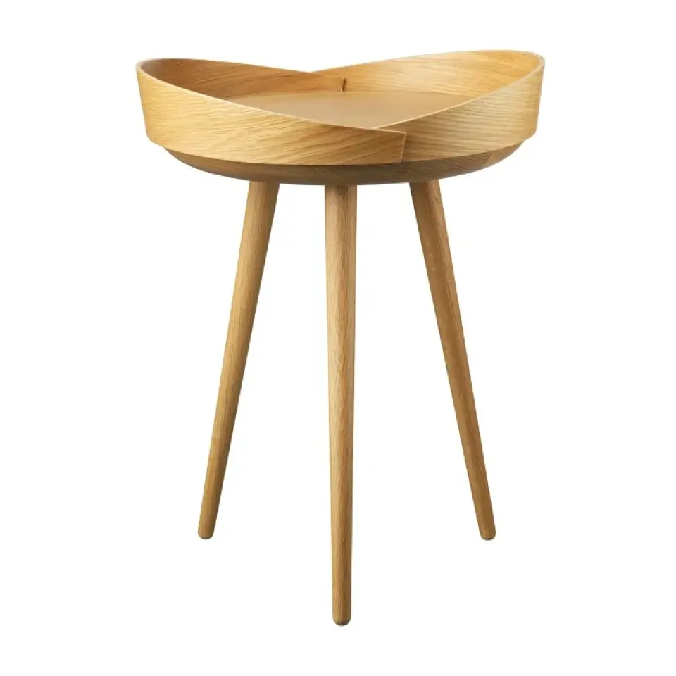 Mesa con bandeja D106 Bakkedal Ø38 cm, Oak nature lacquered*FDB Møbler Outlet