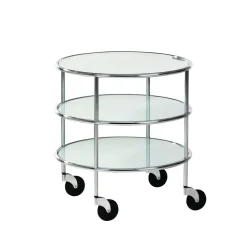 Mesa con ruedas Chicago I, Vidrio esmerilado-cromo*Lammhults New