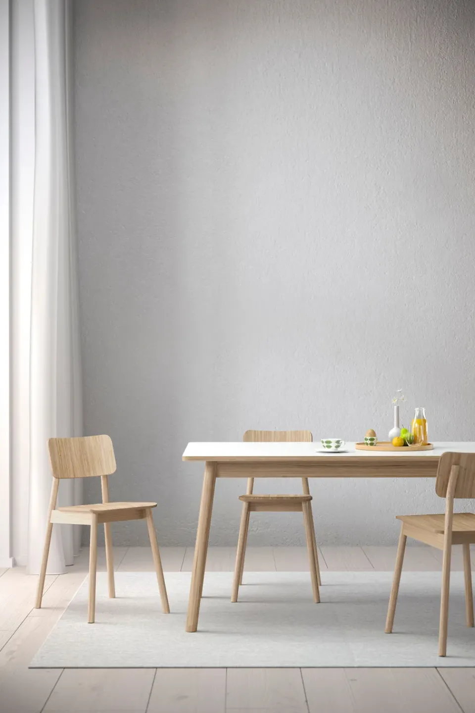Mesa con tablero adicional Dino+, , base de roble, 2 tableros de extensión*Zweed Best