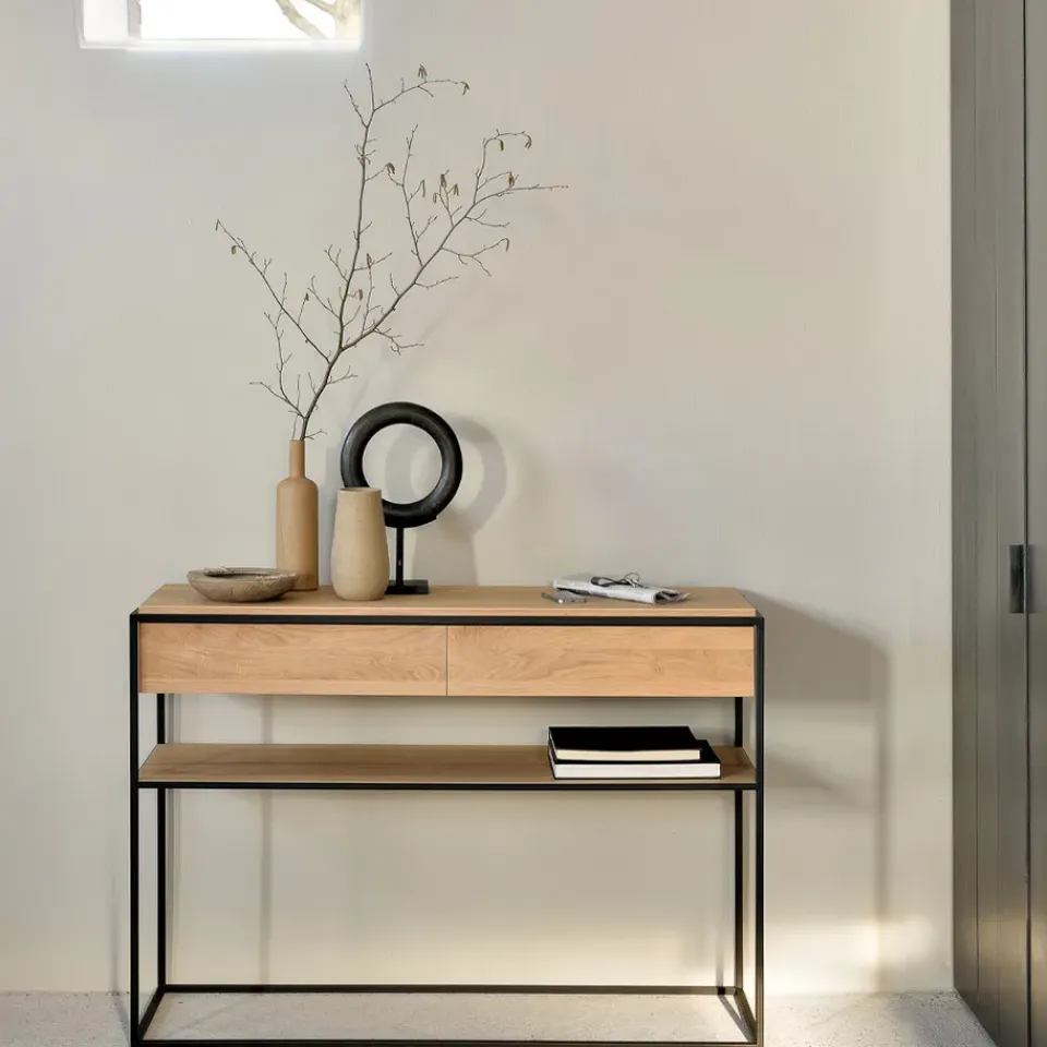 Mesa consola Monolit 122x40 cm, Oak-Black*Ethnicraft Discount