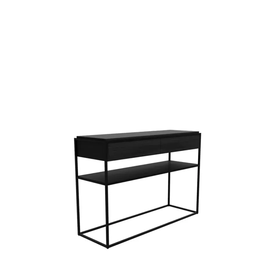 Mesa consola Monolit 122x40 cm, Oak black-Black*Ethnicraft Discount
