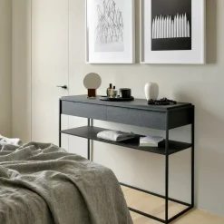 Mesa consola Monolit 122x40 cm, Oak black-Black*Ethnicraft Discount
