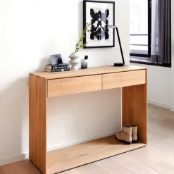 Mesa consola Nordic, Roble lacado dos cajones 120x40 cm*Ethnicraft Hot