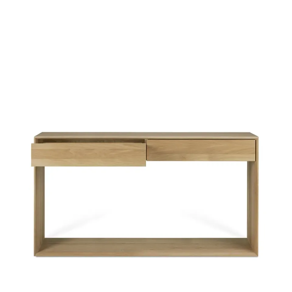 Mesa consola Nordic, Roble lacado dos cajones 160x40 cm*Ethnicraft Hot