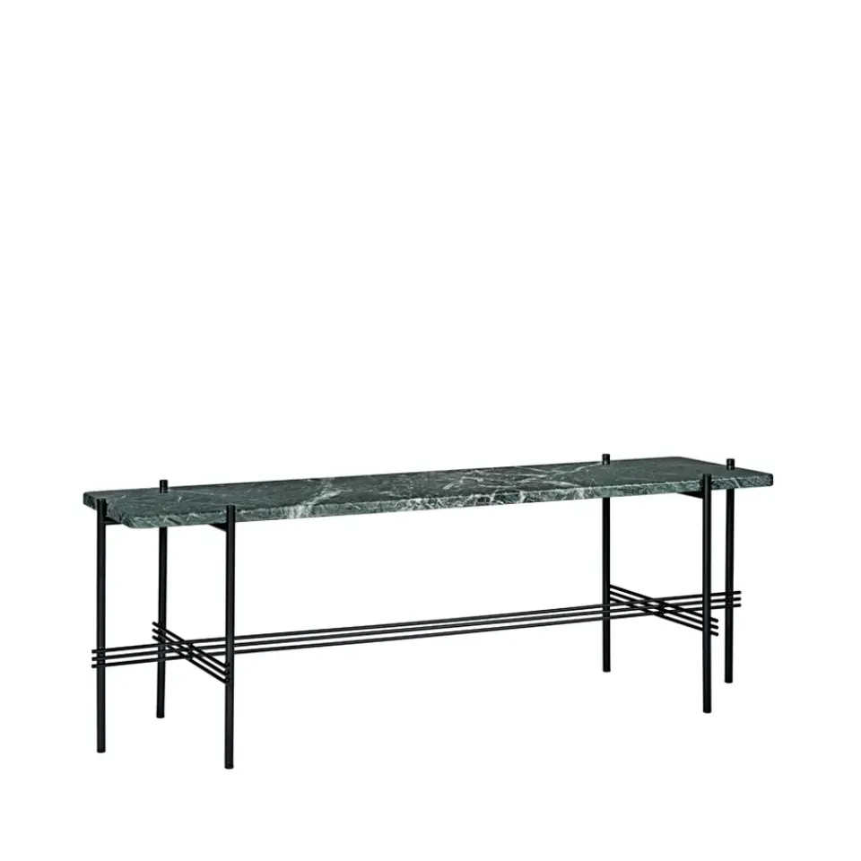 Mesa consola TS Console 1, Mármol , base lacada en negro*GUBI New