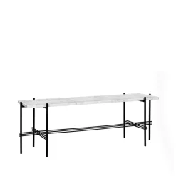 Mesa consola TS Console 1, Mármol , base lacada en negro*GUBI Hot
