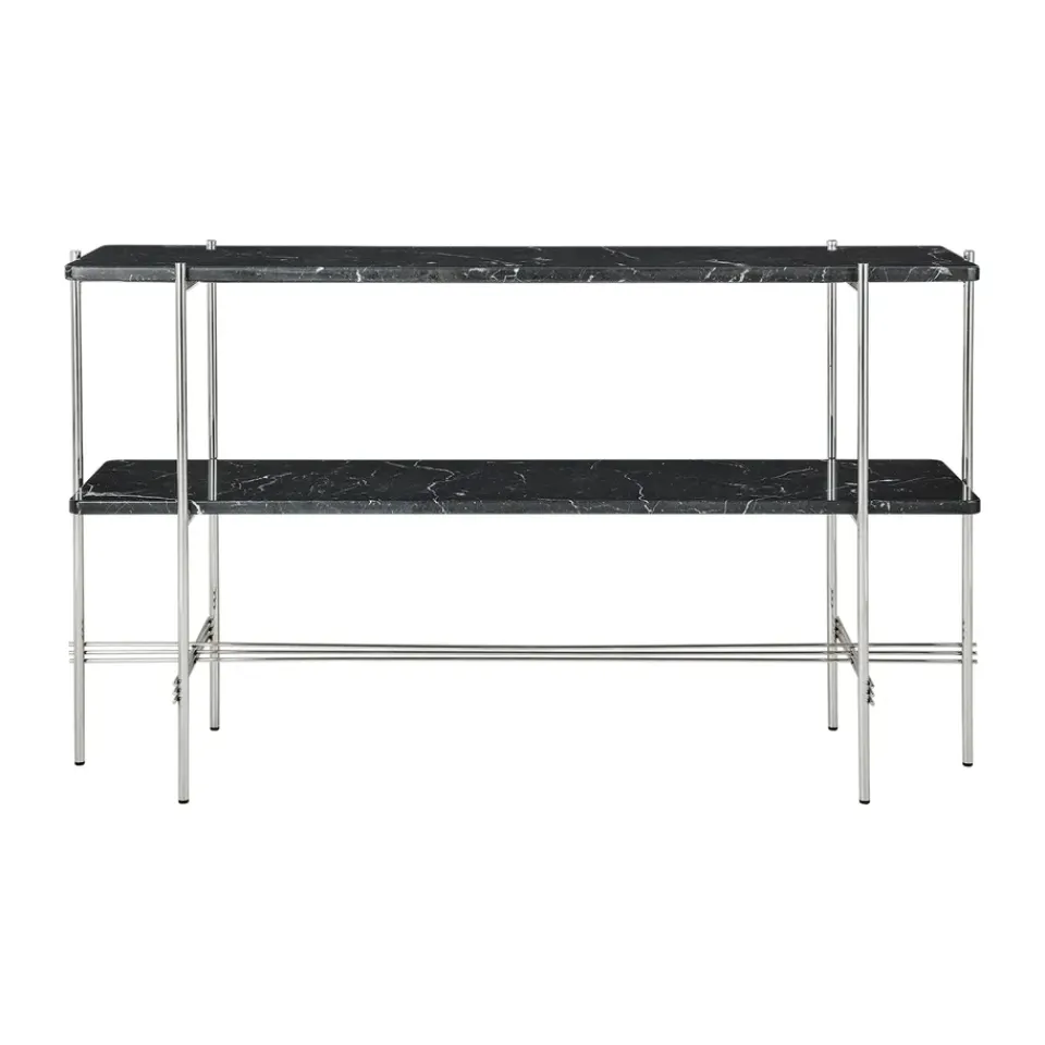 Mesa consola TS 120x30x72 cm, Black marquina marble-acero*GUBI Clearance