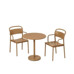 Mesa de acero Linear Ø70 cm, Burnt orange*Muuto Best