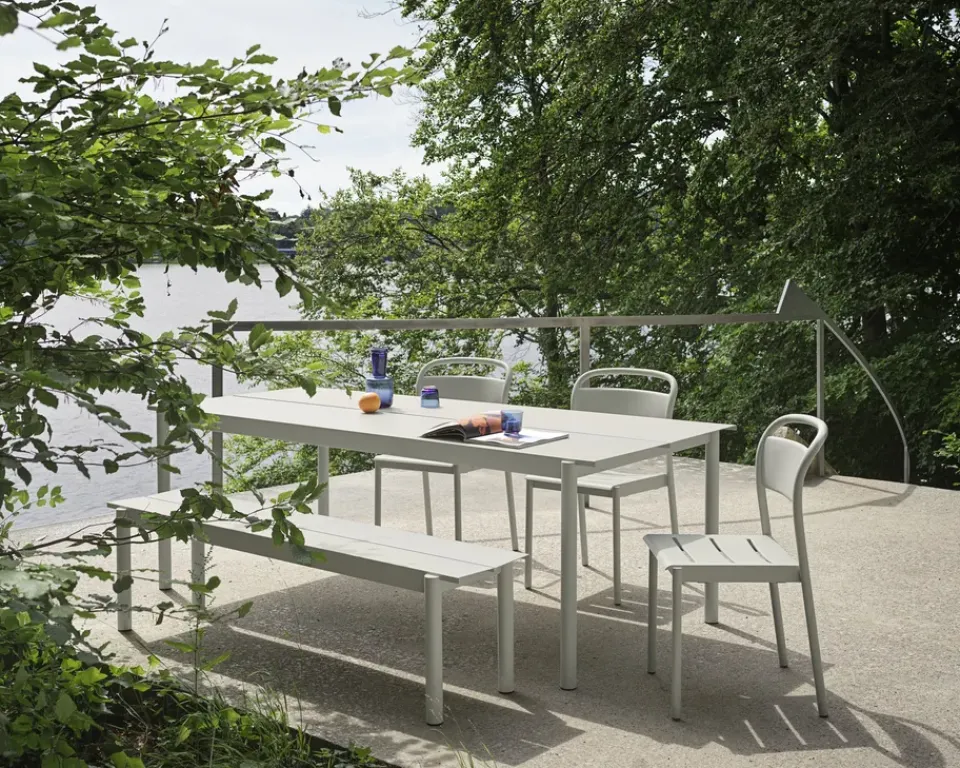 Mesa de acero Linear steel table 200 cm, Grey*Muuto
