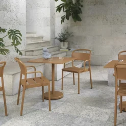 Mesa de acero Linear 70x70 cm, Burnt orange*Muuto Discount