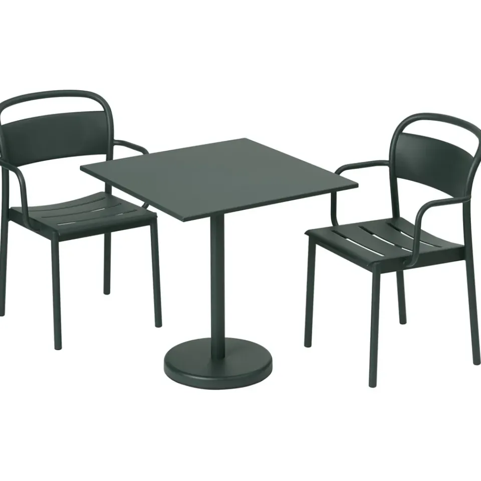Mesa de acero Linear 70x70 cm, Dark green*Muuto Outlet