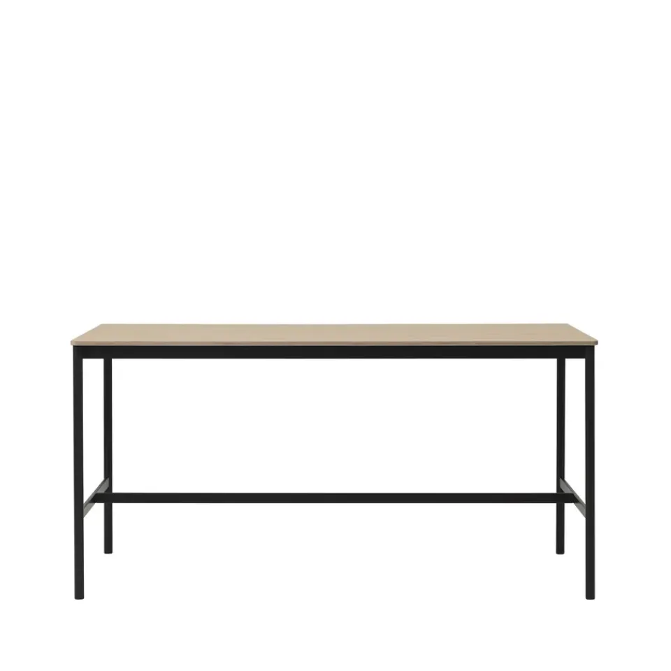 Mesa de bar Base High, Oak, base negra, borde de madera contrachapada, w85 l190 h95*Muuto New