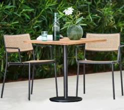 Mesa de café Go teca 72x72 cm, Soporte lava grey*Cane-line Online