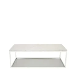 Mesa de centro 11, Mármol , base lacada blanca, chapa de zinc*Scherlin Sale