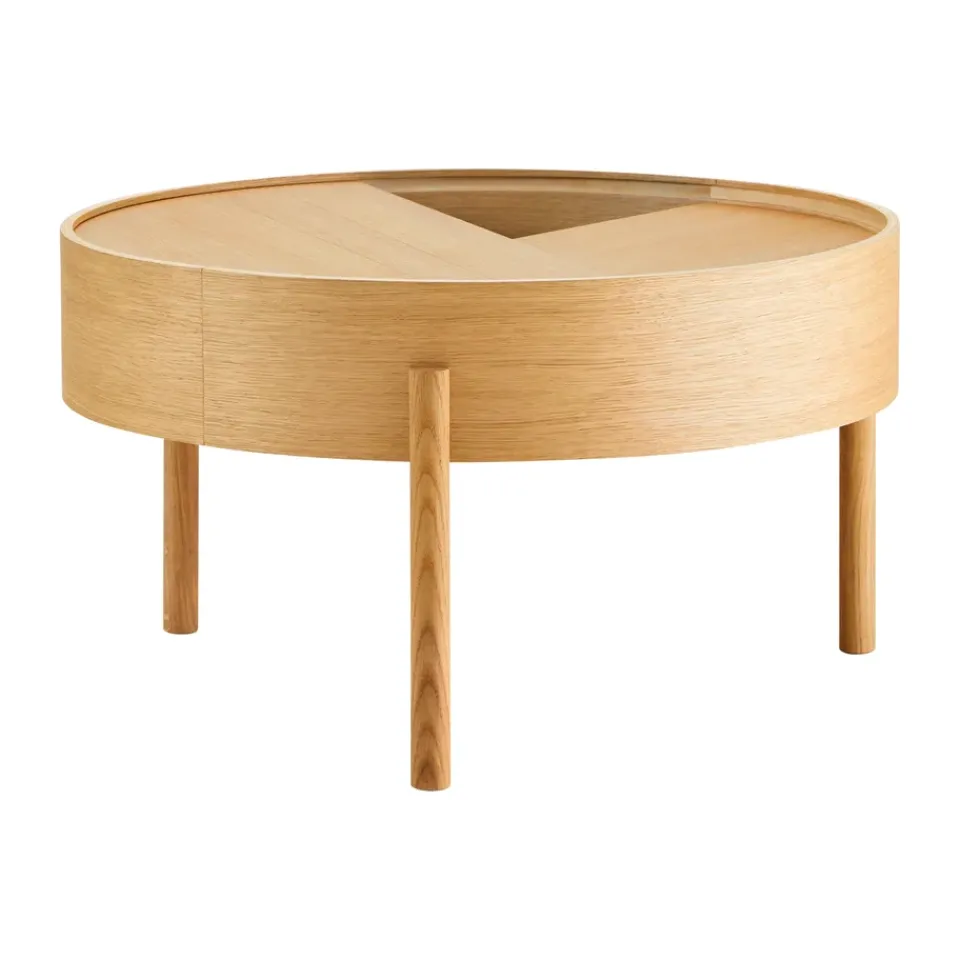 Mesa de centro Arc Ø66 cm, Roble barnizado*Woud Sale