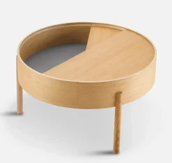 Mesa de centro Arc Ø66 cm, Roble barnizado*Woud Sale