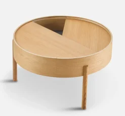 Mesa de centro Arc Ø66 cm, Roble barnizado*Woud Sale