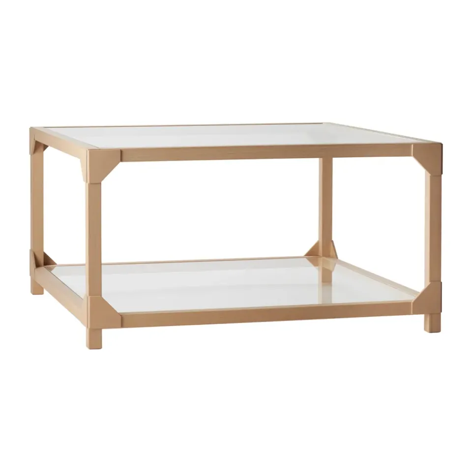Mesa de centro Bleck 75x75 vidrio, Haya-natural*Gärsnäs