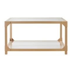 Mesa de centro Bleck 75x75 vidrio, Haya-natural*Gärsnäs