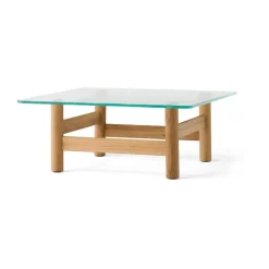 Mesa de centro Brasilia 100x100 cm, Natural oak-clear glass*Audo Copenhagen Clearance