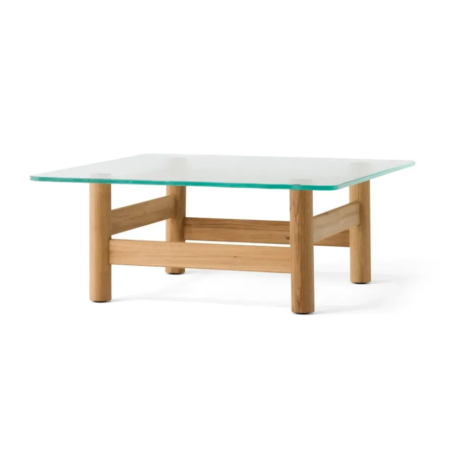 Mesa de centro Brasilia 100x100 cm, Natural oak-clear glass*Audo Copenhagen Clearance
