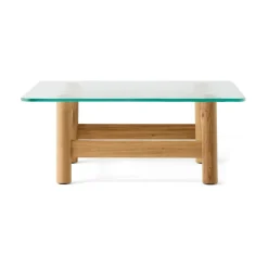 Mesa de centro Brasilia 100x100 cm, Natural oak-clear glass*Audo Copenhagen Clearance