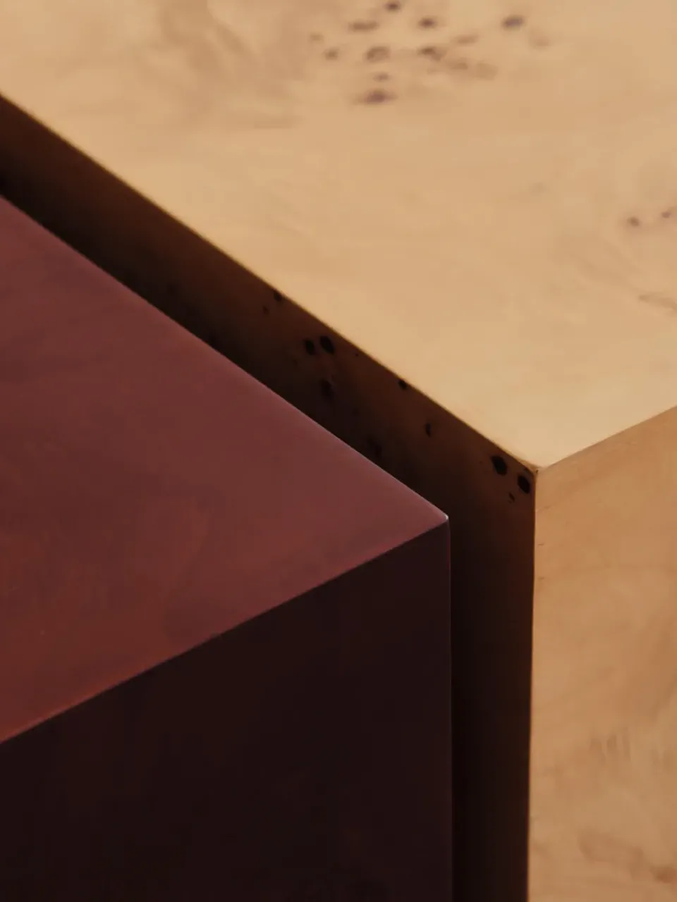 Mesa de centro Burl storage 70x70 cm, Dark stained burl*Ferm Living Online