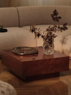 Mesa de centro Burl storage 70x70 cm, Dark stained burl*Ferm Living Online