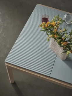 Mesa de centro Couple 1 Plain-1 Wavy 80x84x40 cm, Pale blue-oak*Muuto New