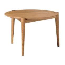 Mesa de centro D102 Søs Ø55 cm, Roble macizo aceitado*FDB Møbler