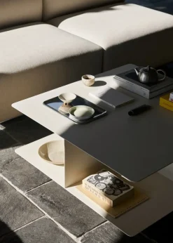 Mesa de centro Develius EV3, Steel ivory, Ø89 × 40 cm*&Tradition Clearance
