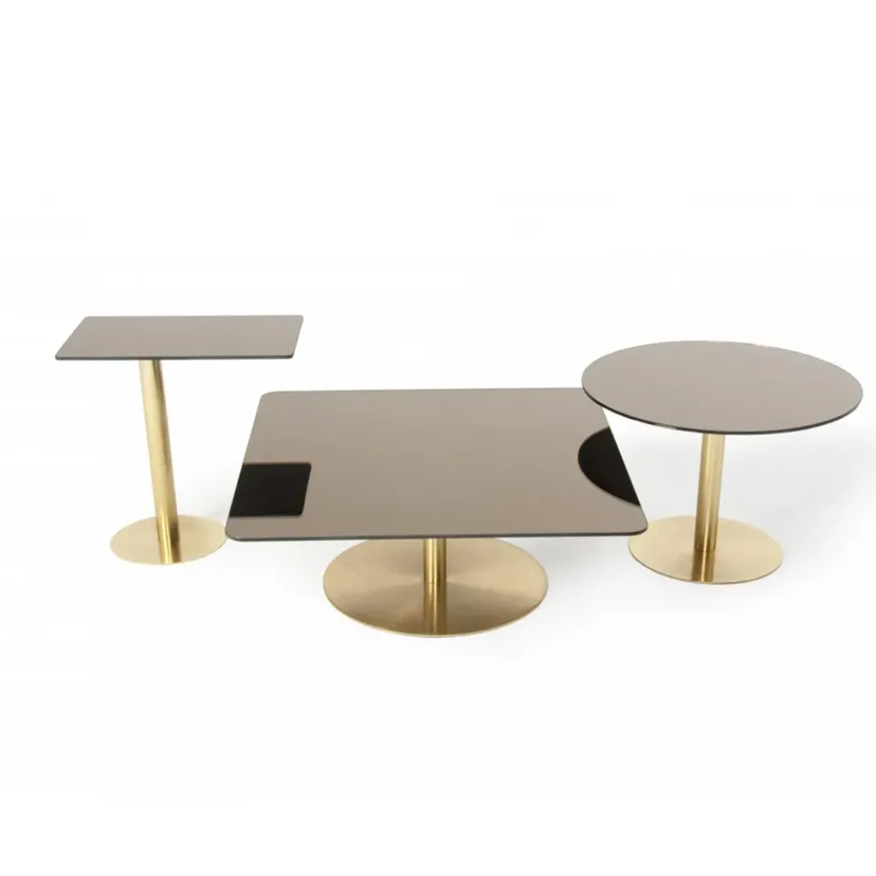 Mesa de centro Flash 80x80 cm, Cristal espejo - soporte*Tom Dixon Outlet