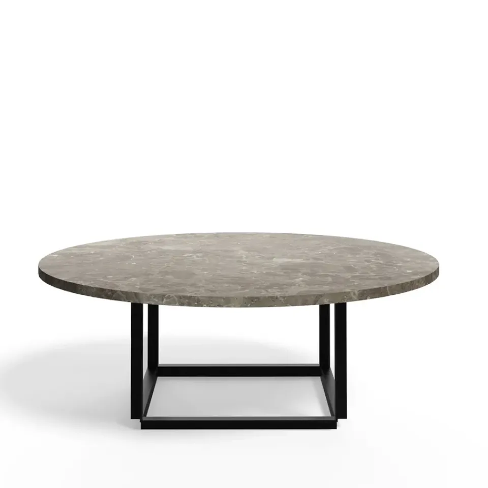 Mesa de centro Florence, mármol du marais, ø90 cm, soporte negro*New Works Sale