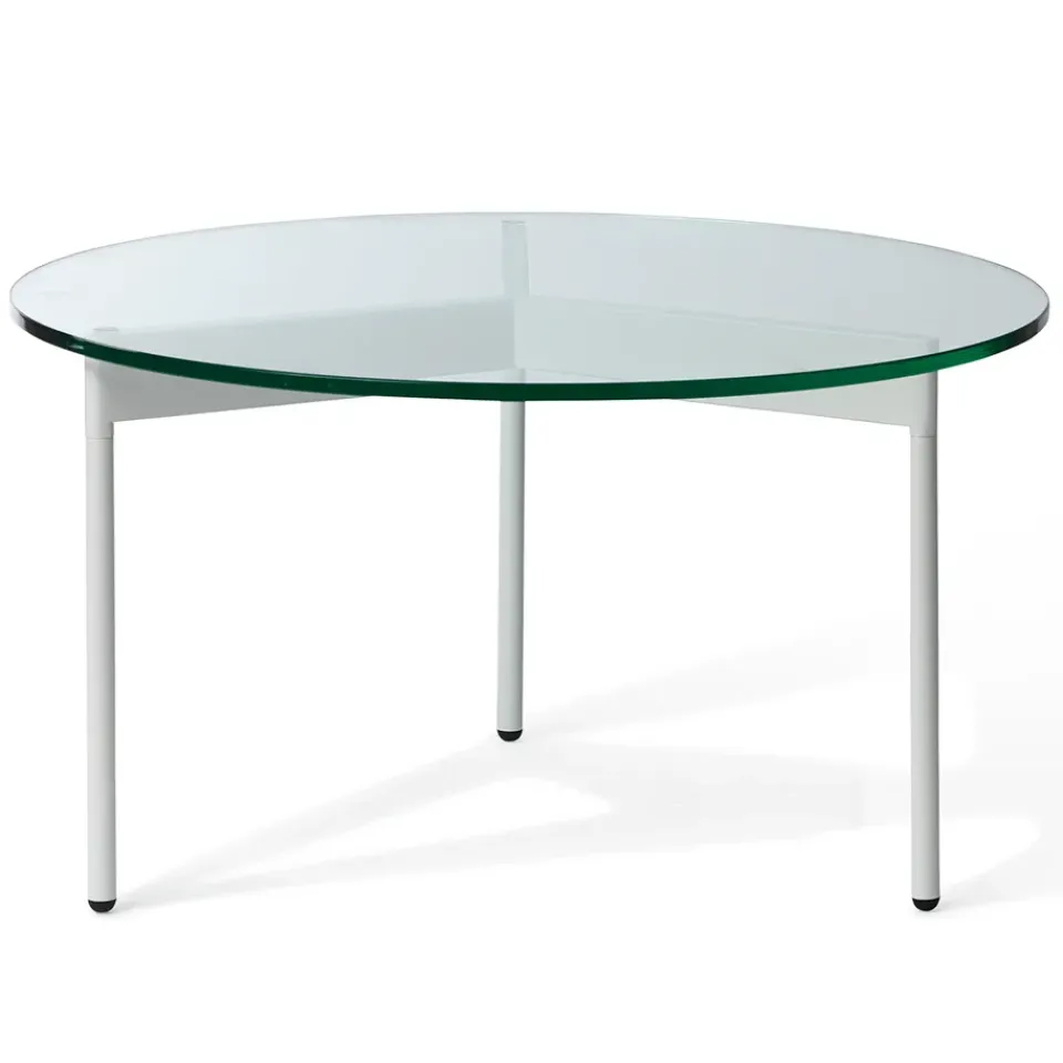 Mesa de centro From Above Ø72 cm con base blanca, Transparente*Warm Nordic