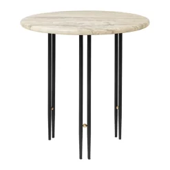 Mesa de centro IOI Ø50 cm, Negro-latón-rippled*GUBI Discount