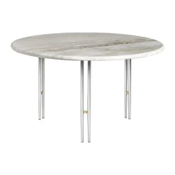 Mesa de centro IOI, Rippled -soporte cromo ø70 cm*GUBI New