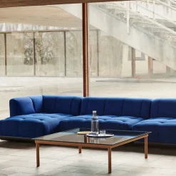 Mesa de centro Kofi, Black oak-tapa de vidrio-azulados-60 cm*HAY Discount