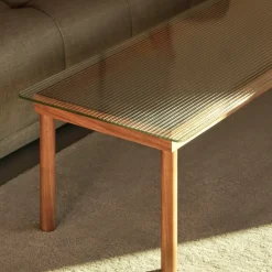 Mesa de centro Kofi, Walnut-clear glass, 50 cm*HAY Online