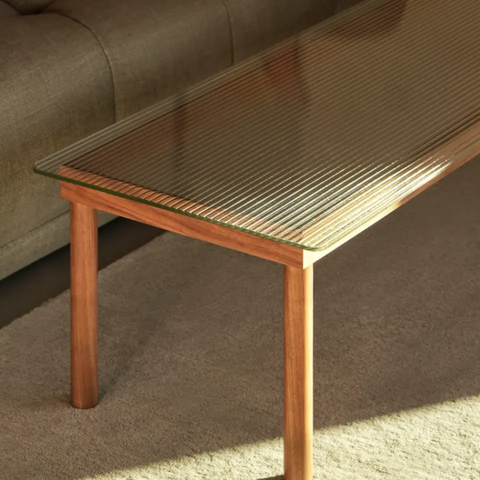Mesa de centro Kofi, Walnut-clear glass, 50 cm*HAY Online
