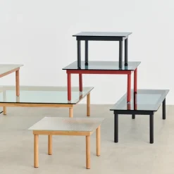 Mesa de centro Kofi, Walnut-ribbed glass, 100 cm*HAY Best