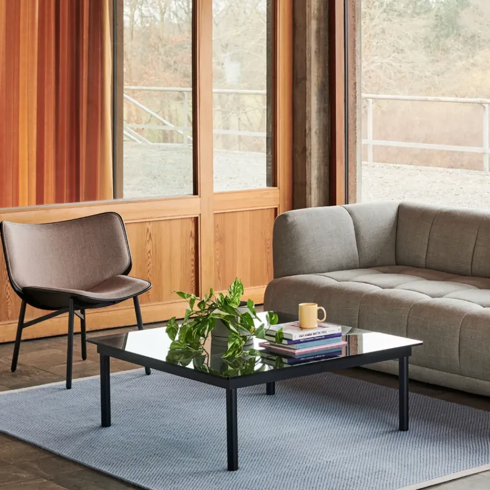 Mesa de centro Kofi, Walnut-ribbed glass, 50 cm*HAY Best