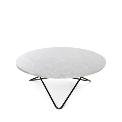 Mesa de centro Large O Table, Mármol carrara, estructura lacado negro*OX Denmarq Outlet
