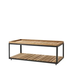 Mesa de centro Level teca 62x122 cm, Lava grey*Cane-line New