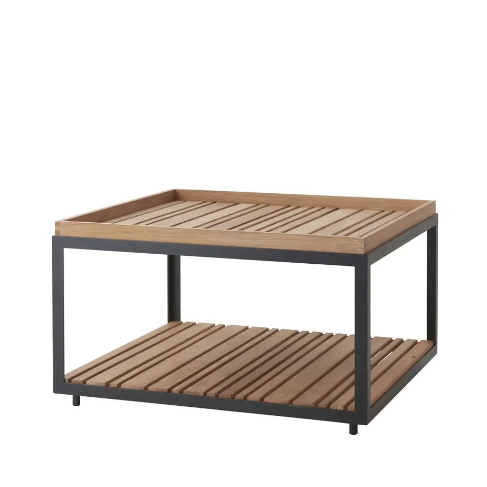 Mesa de centro Level teca 79x79 cm, Lava grey*Cane-line Sale