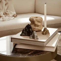 Mesa de centro Marble Table, Mármol , large, base negra*Ferm Living Sale