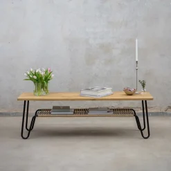 Mesa de centro Marcel, Roble rústico aceitado, 140x70*Mavis